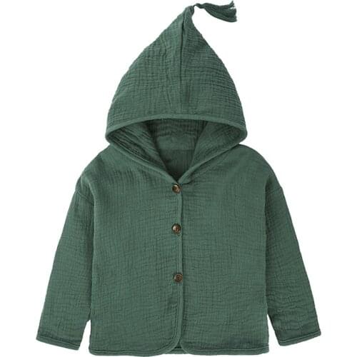 Tops Shirt Girls Jackets Kids 2020 Baby Clothing Tassel Hat Hooded Cotton Linen Children Cardigan 1-5years old Baby Outfits Bebe