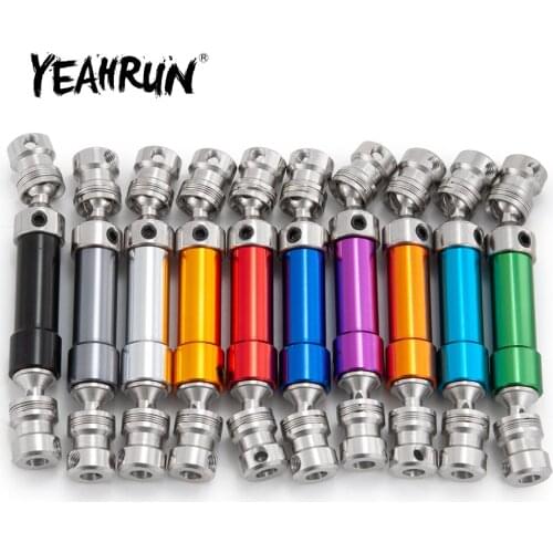 YEAHRUN 1/2pcs Upgrade Parts Metal 80mm Drive Shaft for 1/10 SCX10 RC Crawlers Car Spare Parts