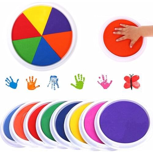 Funny Multicolor Ink Pad Stamp DIY Finger Painting Craft Cardmaking Large Round For Kids Education Drawing Toys Interactive toys