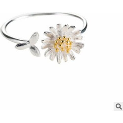 Charm Daisy Flower Ring For Women Men Vintage Boho Knuckle Party Rings Punk Jewelry Girls Gift
