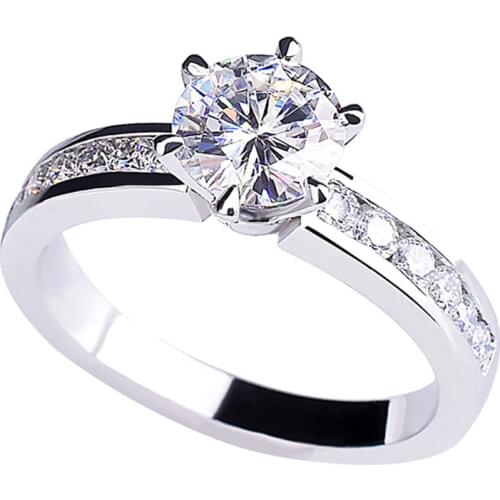 New 925 Sterling Silver Rings Women Luxury Carat Diamond Jewelry Proposal Engagement Wedding Exquisite and Elegant Charm