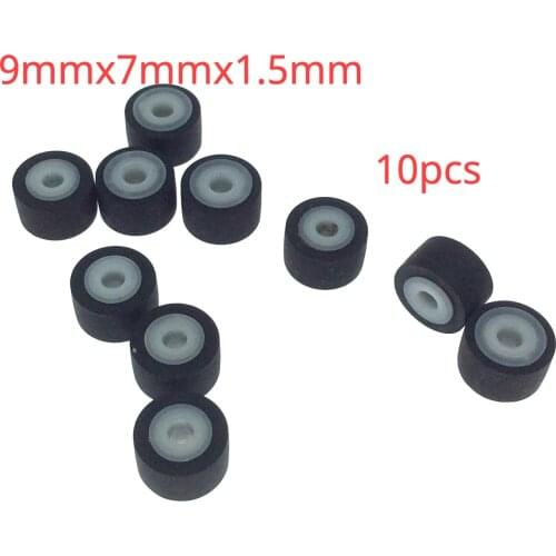 10pcs 9mmx7mmx1.5mm rubber pinch roller wheel belt pulley for walkman tape recorder cassette deck audio stereo player