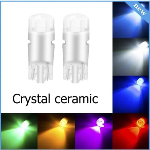 10PCS T10 Led Bulb 194 W5W Crystal Ceramics LED Bulbs for Car Courtesy Dome Map Door License Plate Light Parking Lights
