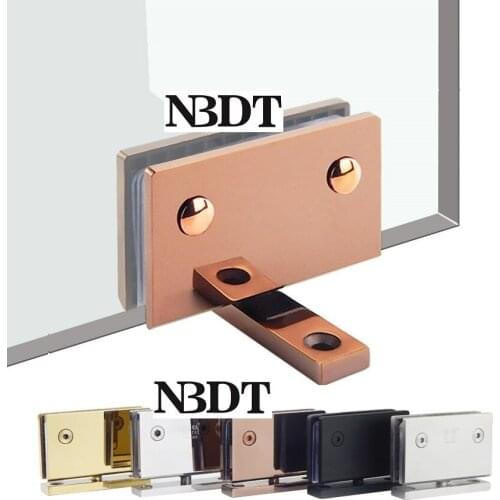 2Pcs/Pcs 304 Stainless Steel 360 Degree Ceiling Floor Mount Glass Pivot Hinge Clamp Matt Black Rose Gold Titanium High Polished