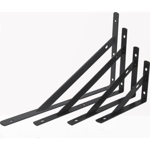 2pcs 6-12inch Metal Shelf Bracket Black White L Shape Wall Mounted Heavy Duty Bench Table support frame Furniture Hardware