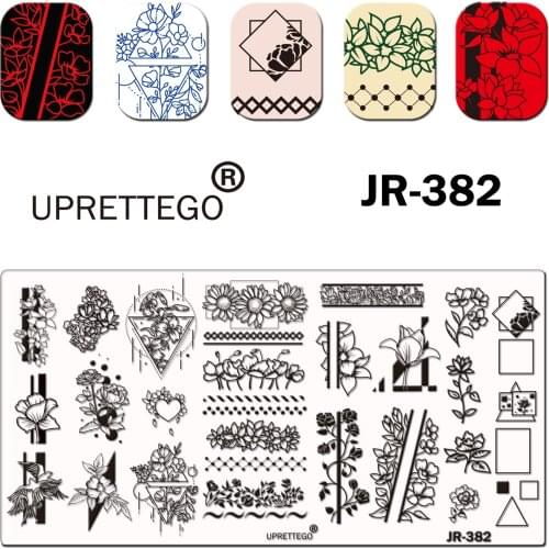 2021 Stainless Steel Stamping Plate Template Tropical Vintage Flowers Nurse Needle Work Chalk Lucky Nail Tool Palm JR381-390