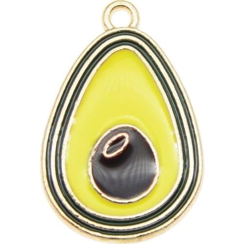 8pcs/pack Avocado charms enamel alloy jewelry making crafting charms earring accessories diy Bracelet Crafts Keychain Bag Gift