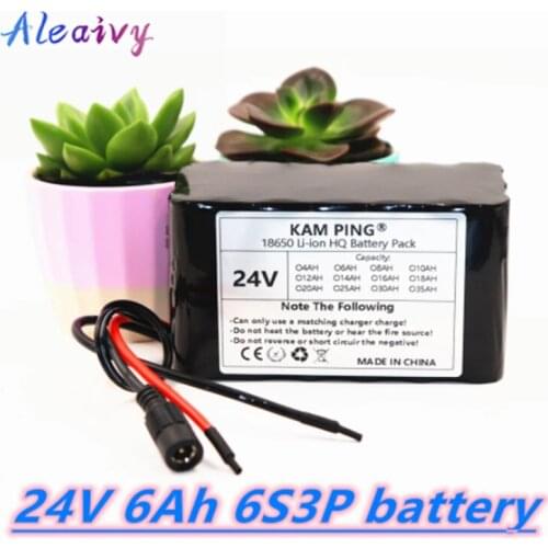 2020 New 24V 6Ah 6S3P 18650 Battery Lithium Battery 25.2v 6000mAh Electric Bicycle Moped /Electric/Li ion Battery Pack