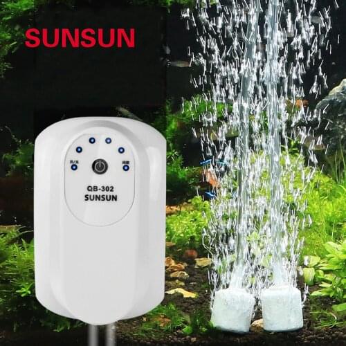 SUNSUN aquarium aerator AC DC Oxygen Pump built-in lithium battery power off automatic switching air pump