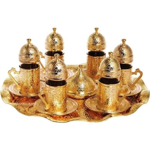 WHITE-YELLOW-ANTIQUE YELLOW-ANTIQUE COPPER-SIX DRINK SET SIX SIX SIXED WATER SET - OLD - WHITE FREE SHİPPİNG