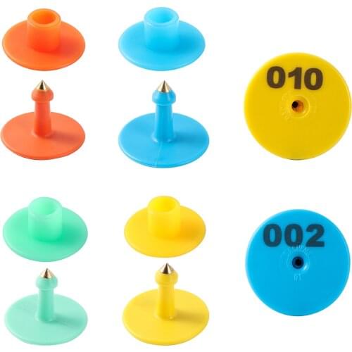 No. 001-100 Rabbit Ear Tag 4 Colors Digital Identification card Farm Livestock Feeding Tools Farm Equipment