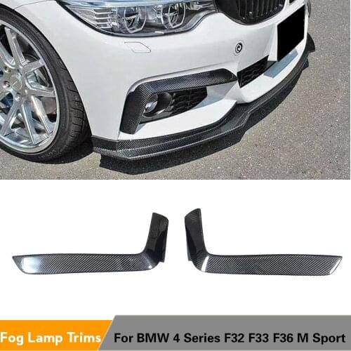 For BMW 4 Series F32 F33 F36 M Sport 2013 - 2018 Front Bumper Fog Lamp Cover Trim Decoration Carbon Fiber / FRP