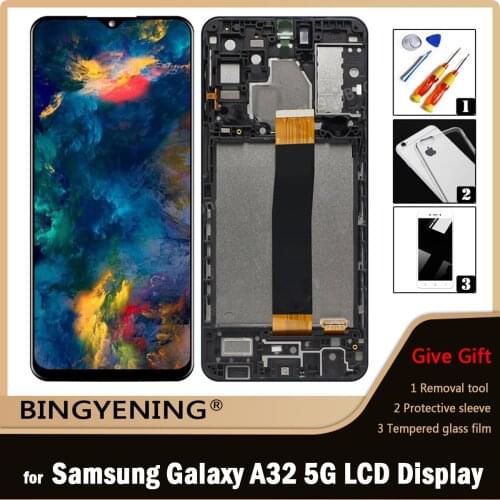 For Samsung Galaxy A32 5G A326 SM-A326B SM-A326BR Full LCD Display Screen Touch Digitizer Assembly with Frame Replace