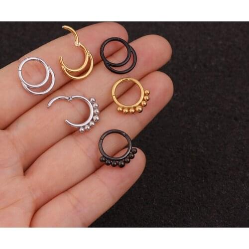 1pc Stainless Steel Piercing Nose Ring Cartilage Earrings Opening Ring Nipple Piercing Belly Button Rings Body Jewelry