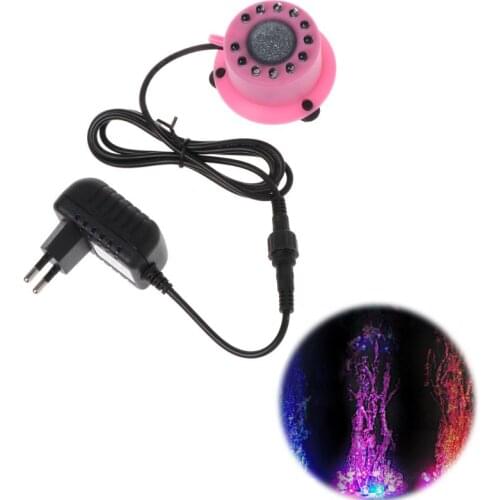 Mini Colorful Submersible 12 LED Light Air Curtain Bubbles Aquarium Accessories