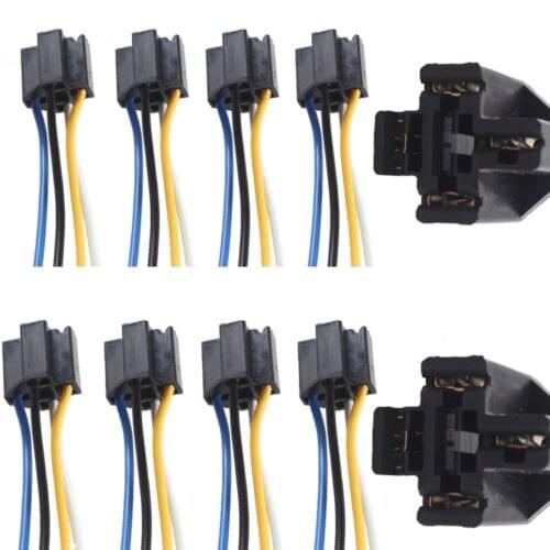 Lot10 DIY Car Motor 12V Volt 40A AMP Duty Relay Harness Socket 4Pin 4 Wire