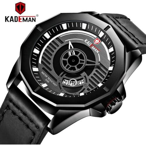 2020 New Design Casual Mens Watch Waterproof Sport Watch TOP Luxury KADEMAN Automatic Date Military Wristwatch Relogio Masculino