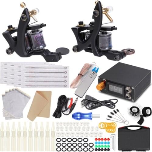 Tattoo Kit for Liner Shader Beginner Tattoo Coil Machine Guns Set Power Supply Needle