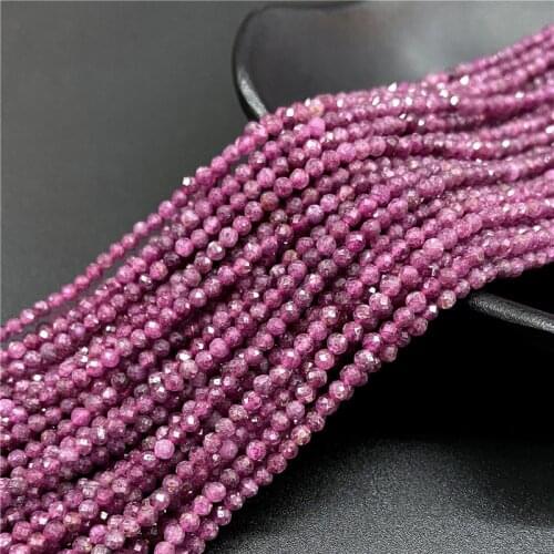 Small Beads Natrual Rubys Beads Stone Beads Rubys Red Natural Gem stone 2mm 3mm Loose Strand Beads For Jewelry Making DIY 15