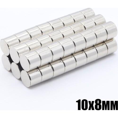 50Pcs 10 x 8 mm Bulk Small Round NdFeB Neodymium Magnets Dia 10x8 mm N35 NdFeB Super Powerful Strong Rare Earth Magnet 10*8mm