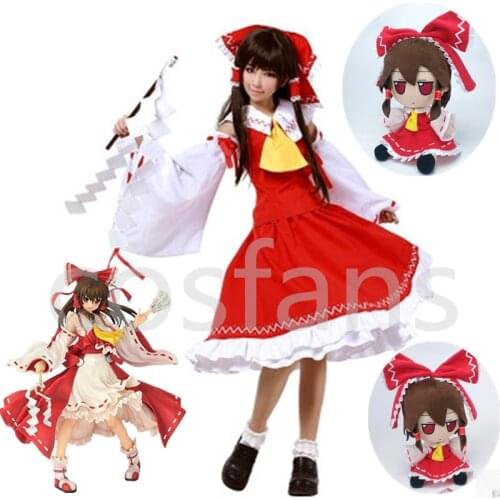 New Anime Touhou Project Hakurei Reimu Suit Uniform Cosplay Costumes Mikofuku Cosplay By Saku Full Set in stock