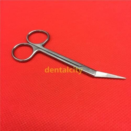 1pcs Stainless Steel Plastic Surgery Scissors Bevel Bend Head 45 Degree Cut Surgical instruments