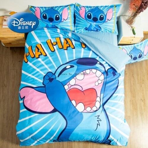 3D Printed Disney Animation Stilch Cute Funny Pattern Blue Duvet Quilt Pillowcase Children Bedroom Decoration Home Textile