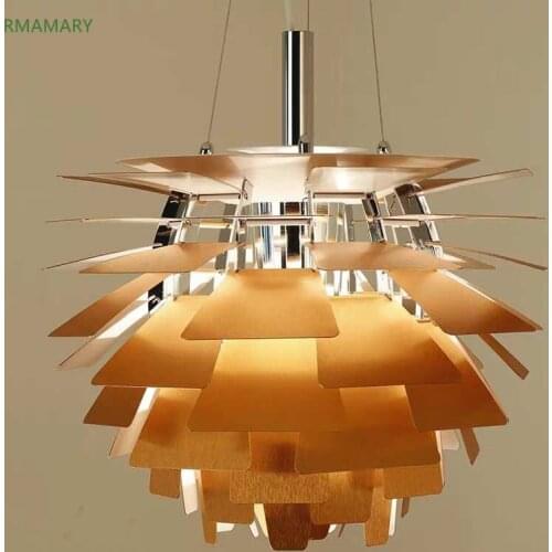 Thousand-leaf aluminum pine cone pendant lamps restaurant LED lamp bedroom study pendant light creative personality hot lighting