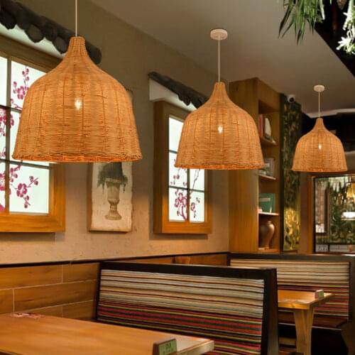 Southeast Asia rattan Pendant Lights simple creative personality shop clothing store balcony teahouse lighting WF606421