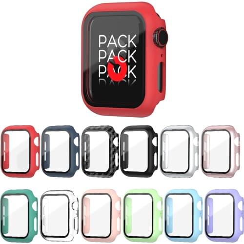 Glass+Case Full Cover For Apple Watch Case Series 6 SE 5 4 3 2 iWatch Case Accessor 44mm 40mm 42mm 38mm Protector Apple Watch