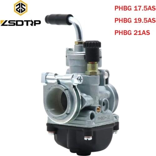 ZSDTRP Motorcycle Carburetor Carb Dellorto PHBG 17.5mmAS/19.5mm AS 4 Stroke 50cc-80cc Engine For Scooter Moped GY6 JOG Racing