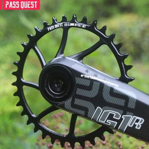 PASS QUEST MTB 5.5mm offset mountain bike crank E*THIRTEEN E13 XCXR Gravel special crankset positive and negative teeth Sprocket