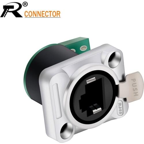 1pc RJ45 Female Socket with PCB Board Audio Computer Network Connectort Panel Mount Chassis Ethernet Network