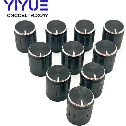 10pcs/lot 13*17mm aluminum alloy potentiometer 13*17 knob rotation switch volume control knob black