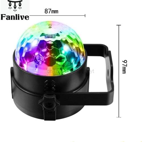 10pcs Remote Control RGB LED Crystal Magic Rotating Ball Stage Light AC110-240V Sound Activated KTV DJ Disco Party Effect Light