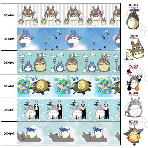 10 Yards 25mm/38mm/50mm/75mm Cartoon Printed Grosgrain/Satin Ribbon Wedding DIY Handmade Material 30pcs Planar Resins 200610