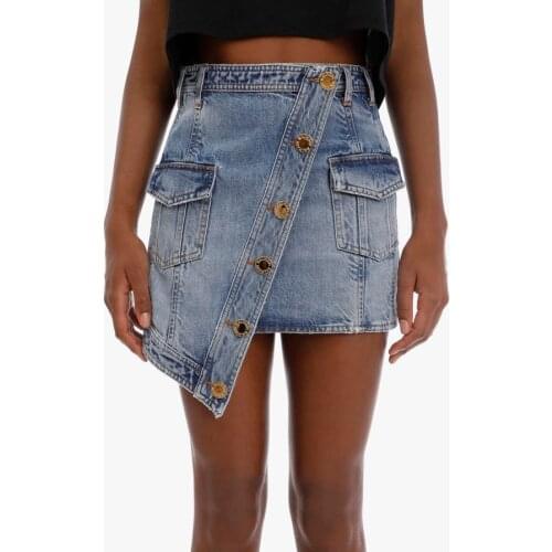 2021 Summer High Quality Women Casual Asymmetrical Denim A-Line Skirt Ddxgz3 2.24