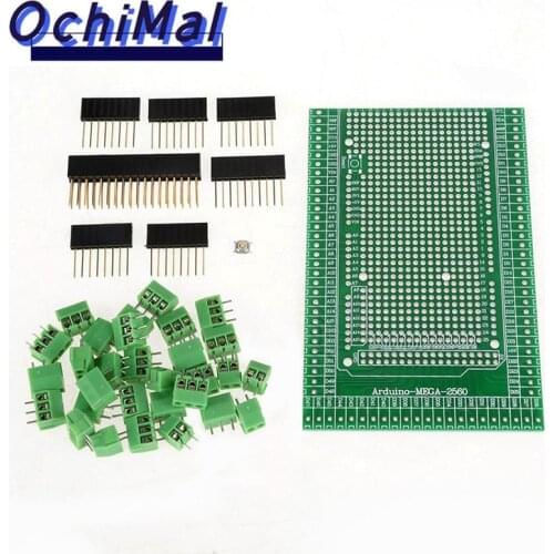 26~16AWG Mega-2560 Prototype Screw Terminal Block Shield Board Socket Kit For Arduino Pcb Carrier And Fr-4 Glass Fiber