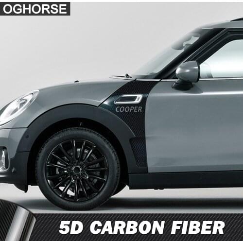2X 5D Carbon Fibre Vinyl Decal Car Front Fender Stickers Section Side Scuttles for BMW MINI COOPER CLUBMAN F54 2016-2018