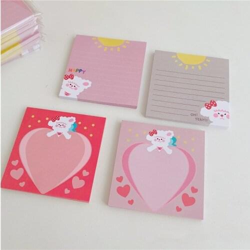 50 Sheets Kawaii Puppy Love Heart Memo Pad Note Paper To Do List Daily Check Notepad DIY Diary Scrapbook School Supplies