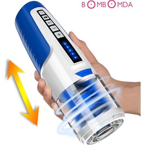 Automatic Masturbator for Men Vibrating Rotate Penis Extender Pussy Vibrator Male Oral Sucking Pump Licking Sex Toys for Adults