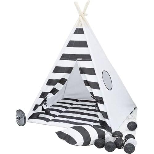 White and black design Childrens tent baby toy house Children play tent Cotton tents Baby dollhouse teepee house