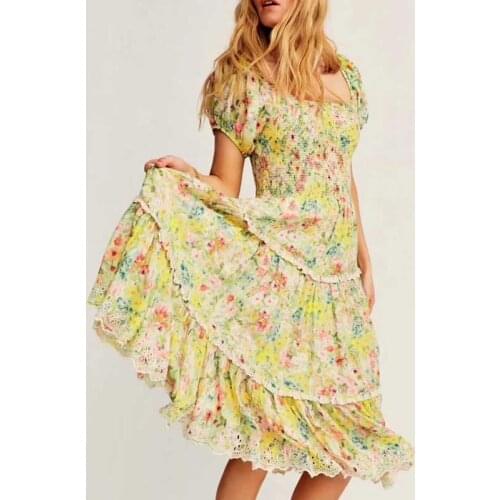 BOOYI Yellow Summer Dresses