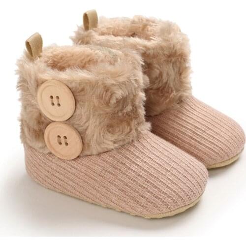 Winter Toddler Cute Cotton Boot Baby Girl Boy Cotton Knitting Boots Casual Newborn Cute Non-slip Soft Sole Shoes