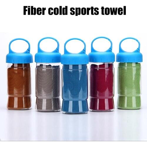 Quick Cooling Towel with Storage Case Chilly Summer Towel Headband Bandana Scarf for Sports Camping 30*90cm TS1
