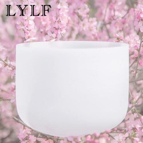 12Inch Note C/D/E/F/G/A/B Chakra Frosted Quartz Crystal Singing Bowl Yoga