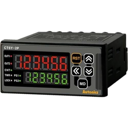 CT6Y-2P4 Counter/Timer, W72xH36mm, 6-Digit, LED, 2 Preset, PNP or NPN Input, Prescale value setting, 2 Relay SPDT(1c)+SPST(1a) 2