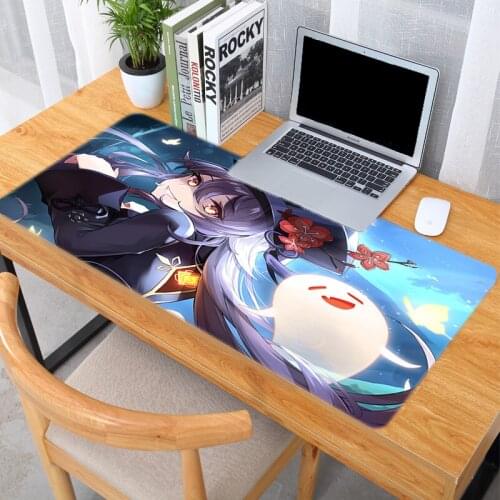 Hu Tao Mouse Pad Genshin Impact Pc Gaming Mousepad Gamer Girl Computer Mouse Pad Anime Kawaii Gaming Accessories Varmilo Mice