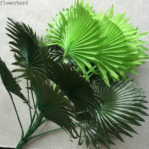 Simulation Big Fan Leaf Indoor Decoration Flower Green Plant Brown Leaf Shooting Props Potted Flower Wholesale Floor Decoration