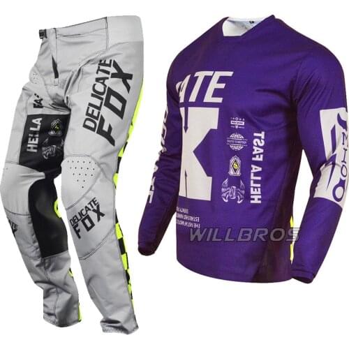 New Arrival 2021 Delicate Fox Adult 180 ILLMATIK Mountain Bicycle Offroad Jersey Pants Motocross Black White Gear Set Mens Kits